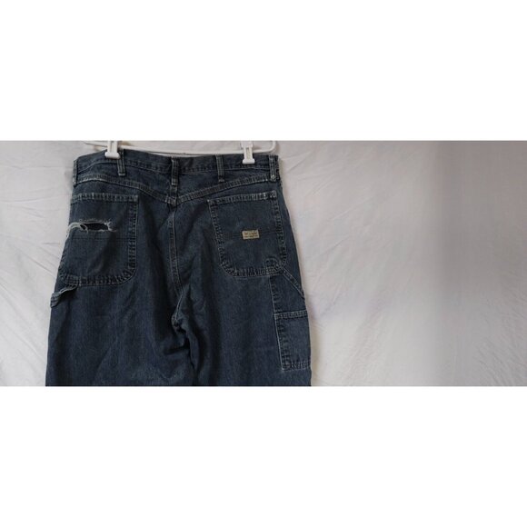 Wrangler 38x32 Relaxed Fit Baggy Medium Wash Straight Carpenter Jeans 94LSWQW - Picture 9 of 14